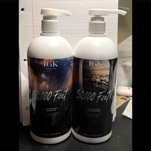 NEW UNOPENED IGK 30,000 feet volumizing shampoo/conditioner 33.8 oz pump bottles